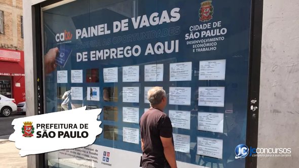Mural de vagas de emprego da Prefeitura de São Paulo - Divulgação