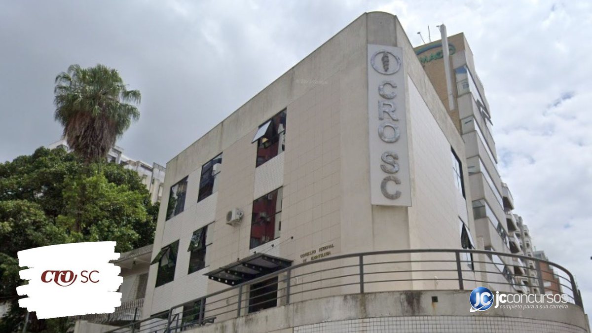 Concurso do CRO SC: fachada da sede do órgão, em Florianópolis