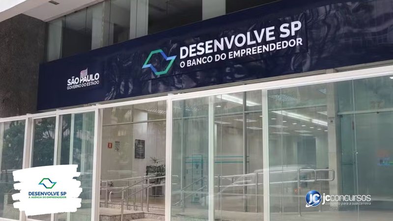 Concurso da Desenvolve SP: fachada da agência de fomento do governo paulista