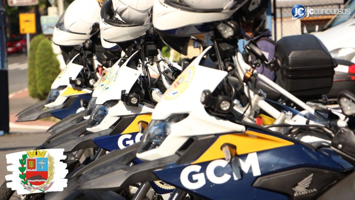 Concurso da Prefeitura de Atibaia SP: motos da Guarda Civil Municipal
