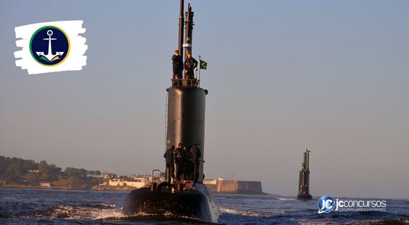 Concurso da Marinha: submarino Tapajó (S 33) durante navegação pela costa brasileira - Divulgação