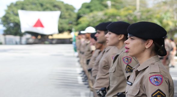 Concurso PM MG: soldados perfilados durante cerimônia de formatura - Divulgação