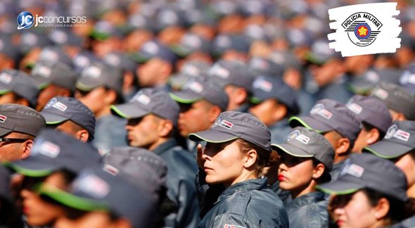 Concurso da PM SP: dezenas de soldados perfilados durante cerimônia de formatura - Divulgação
