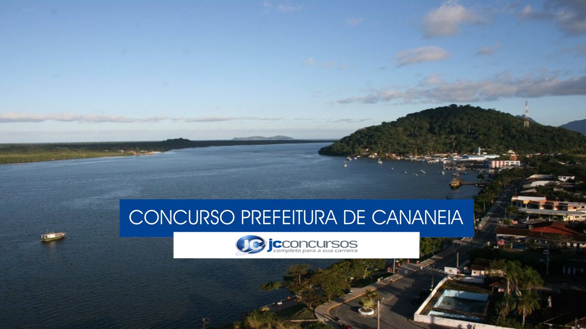 Concurso Prefeitura de Cananeia - vista aérea do município
