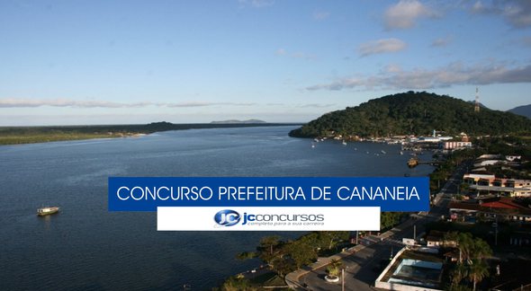 Concurso Prefeitura de Cananeia - vista aérea do município - Divulgação