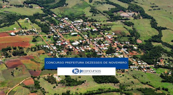 Concurso Prefeitura de Dezesseis de Novembro - vista aérea do município - Divulgação