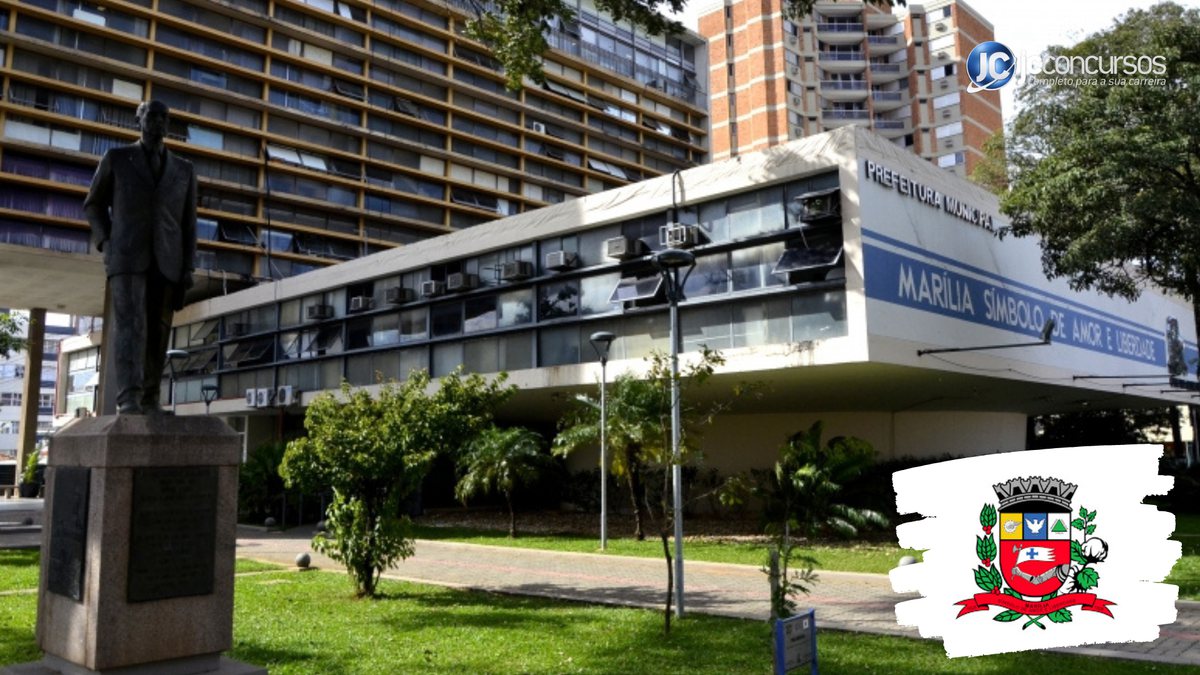 Concurso da Prefeitura de Marília SP: fachada do prédio da Prefeitura Municipal