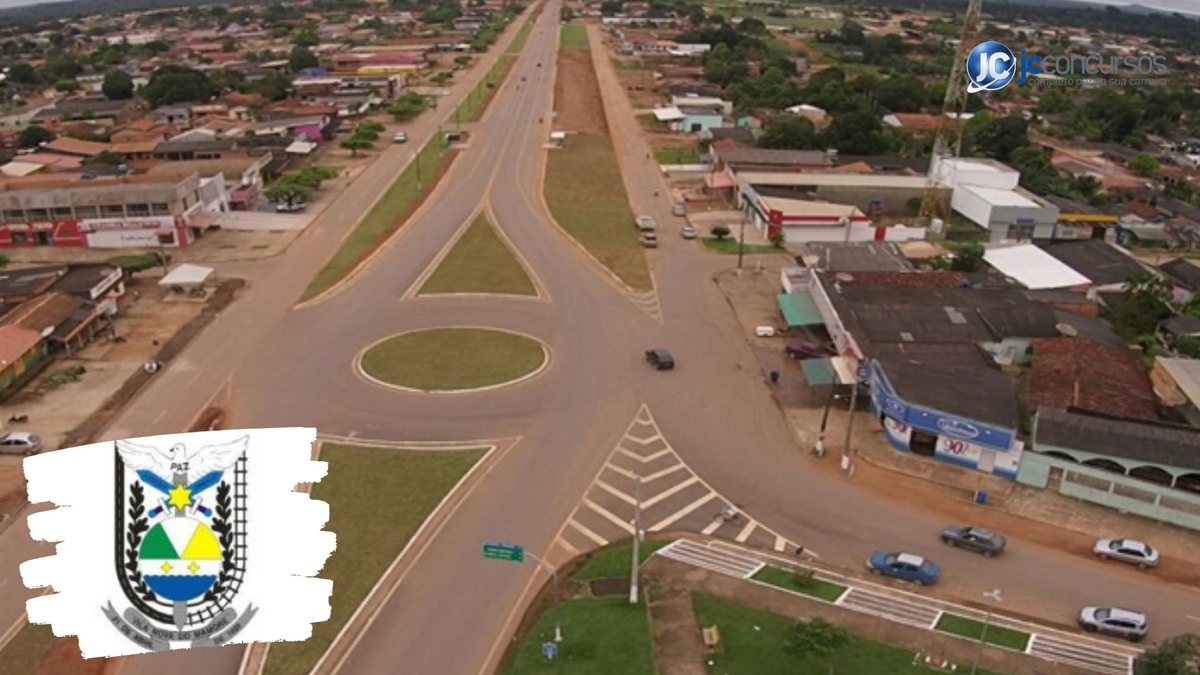 Concurso da Prefeitura de Nova Mamoré RO: vista aérea da cidade
