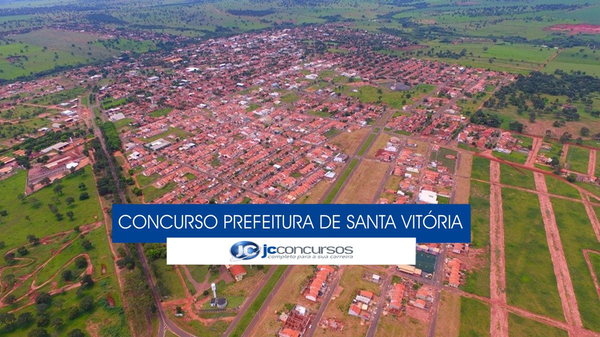 Concurso Prefeitura de Santa Vitória - vista aérea do município