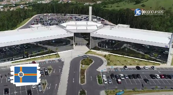 Concurso da Prefeitura de Santana de Parnaíba SP: vista aérea do Centro Administrativo Bandeirantes, sede do governo municipal - Divulgação