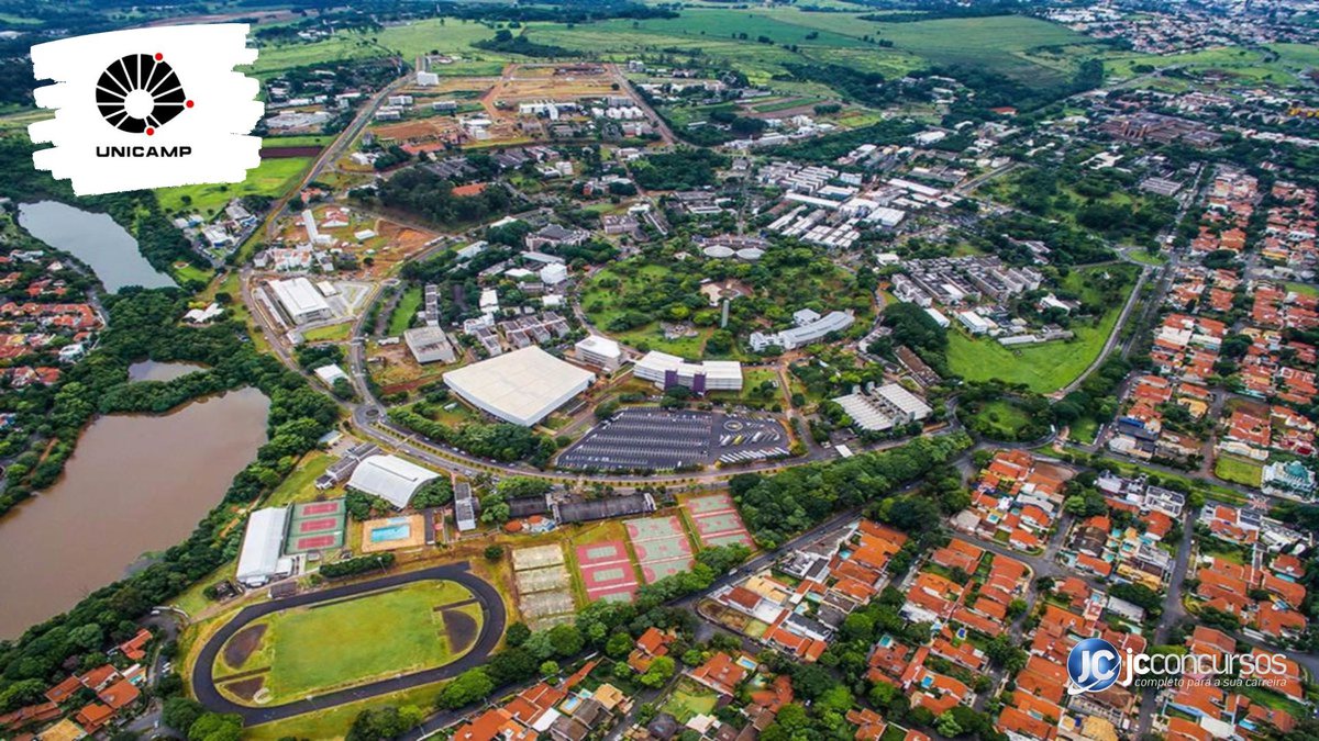 Concurso da Unicamp: vista aérea de câmpus da Universidade Estadual de Campinas