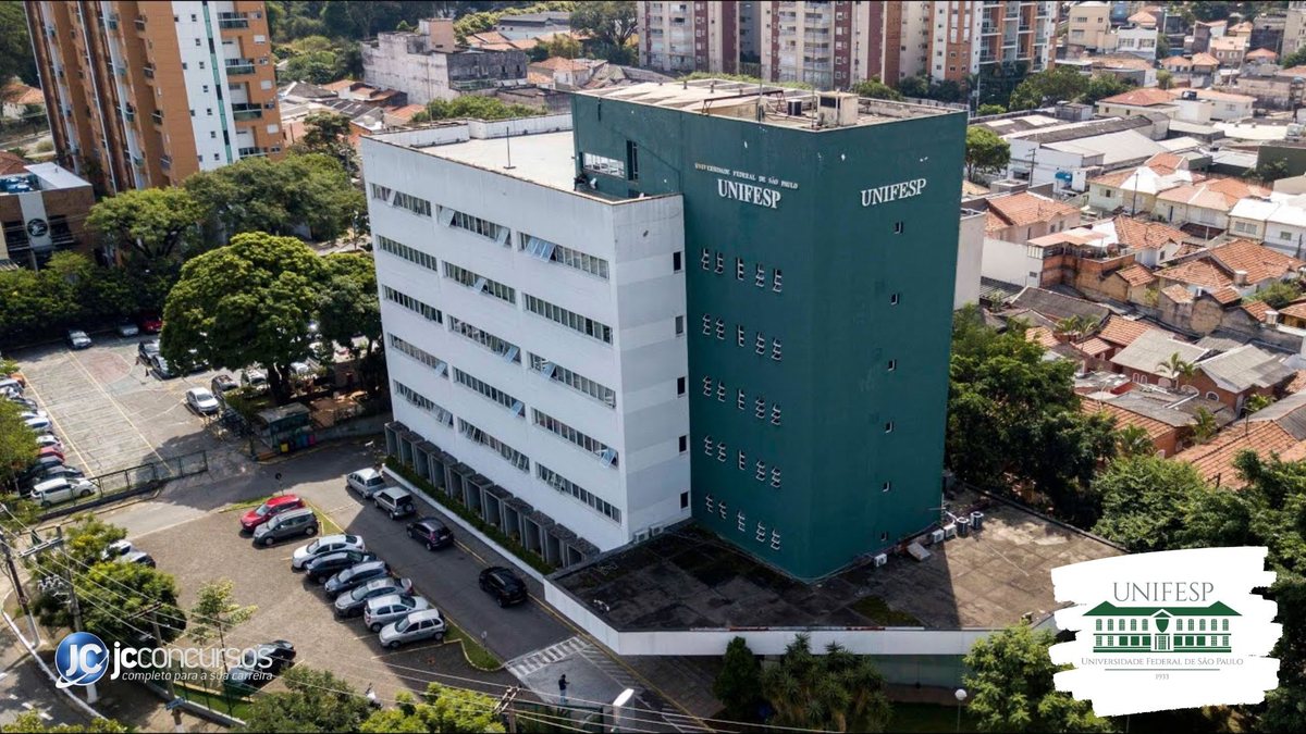 Concurso da Unifesp: vista aérea de prédio da instituição, na capital paulista