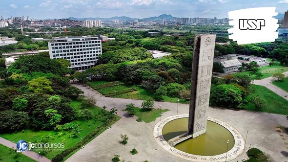Concurso da USP: vista aérea da sede da Universidade de São Paulo, na capital - Divulgação