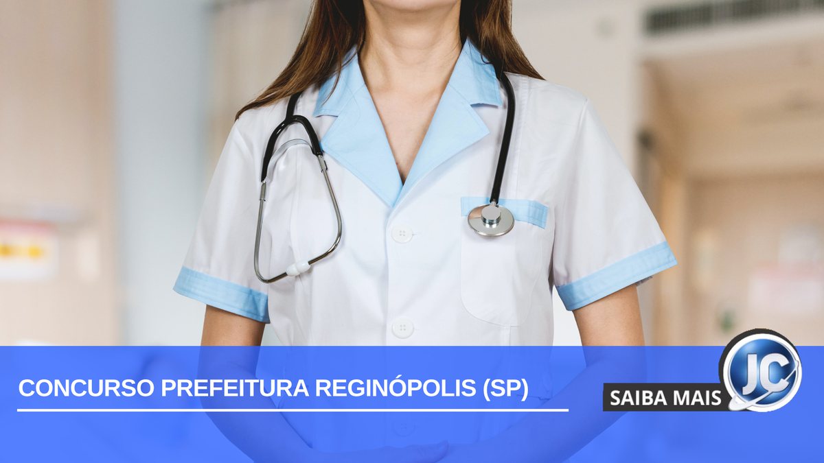 Concurso Prefeitura Reginópolis SP: enfermeira com estetoscópio