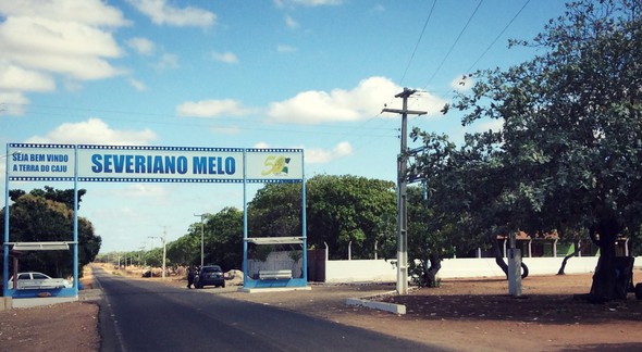 Portal de entrada do município de Severiano Melo, no Rio Grande do Norte - Divulgação