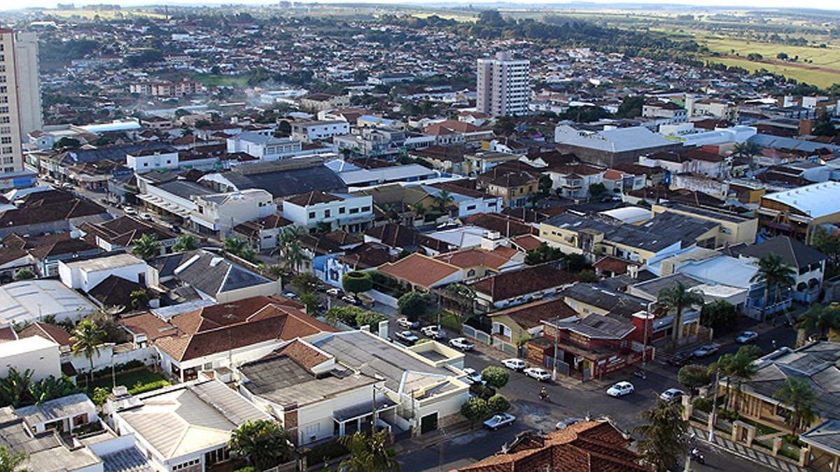 Vista aérea do município de Tupã, no interior paulista